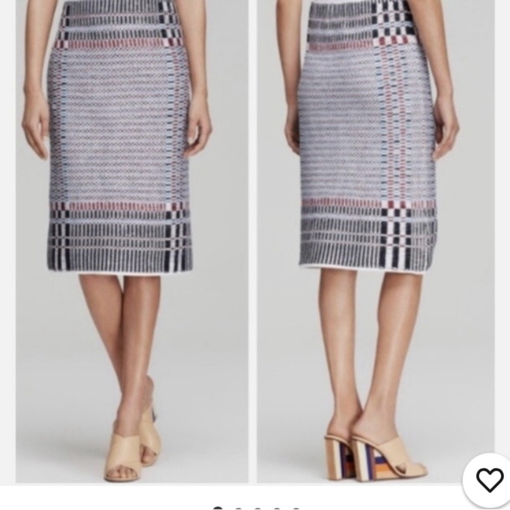 Tory Burch floating jacquard basketweave knitted pencil skirt